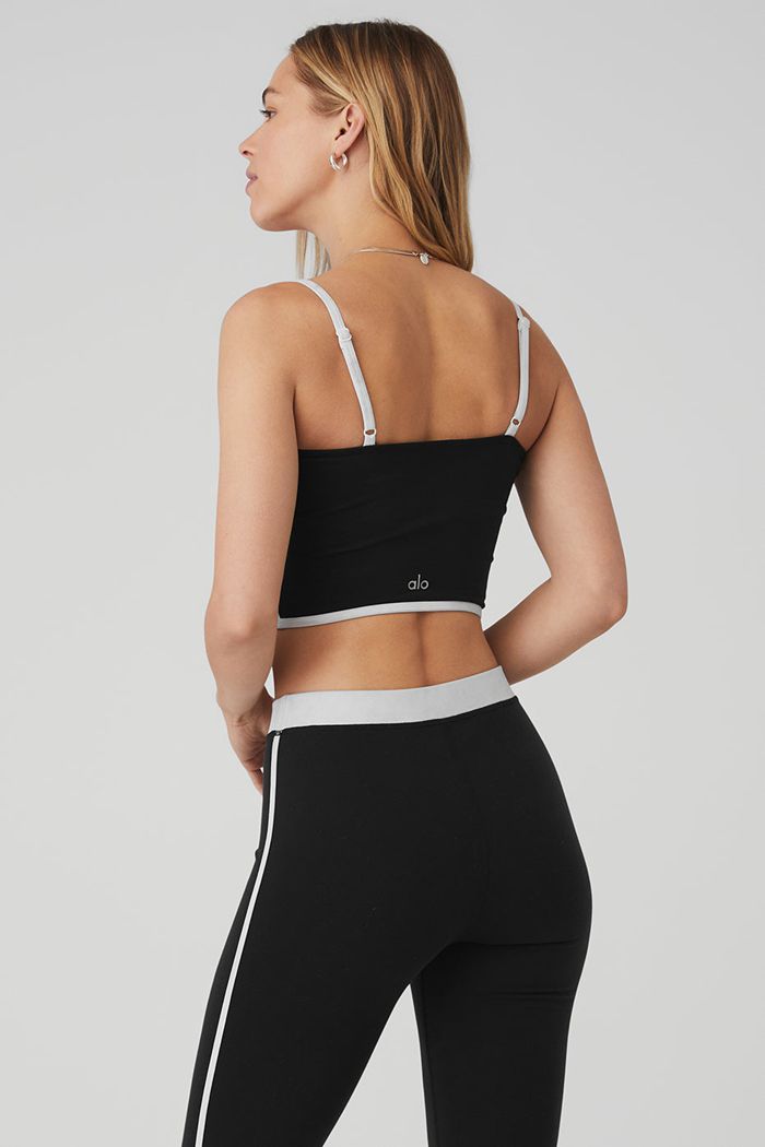 Tank Tops Alo Yoga Airbrush Stream Forro Mujer Negros Blancos | 521896KXU