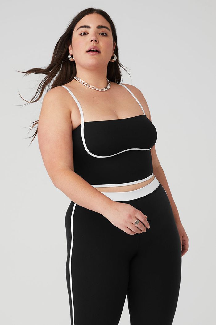 Tank Tops Alo Yoga Airbrush Stream Forro Mujer Negros Blancos | 521896KXU
