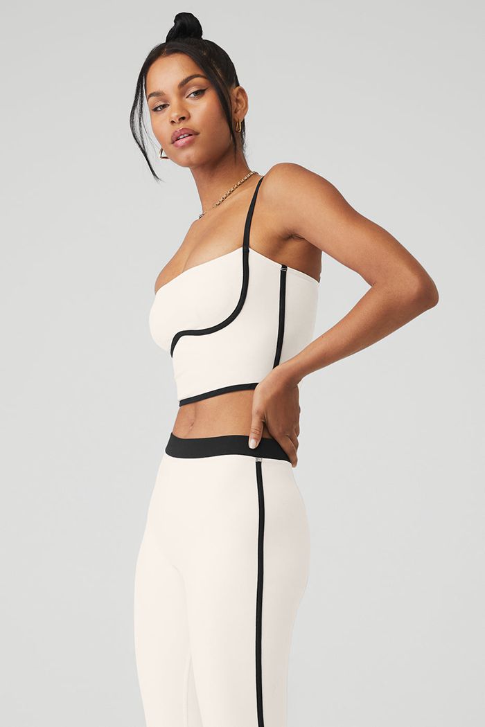 Tank Tops Alo Yoga Airbrush Stream Forro Mujer Blancos Negros | 567043XJK