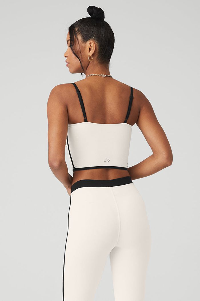 Tank Tops Alo Yoga Airbrush Stream Forro Mujer Blancos Negros | 567043XJK