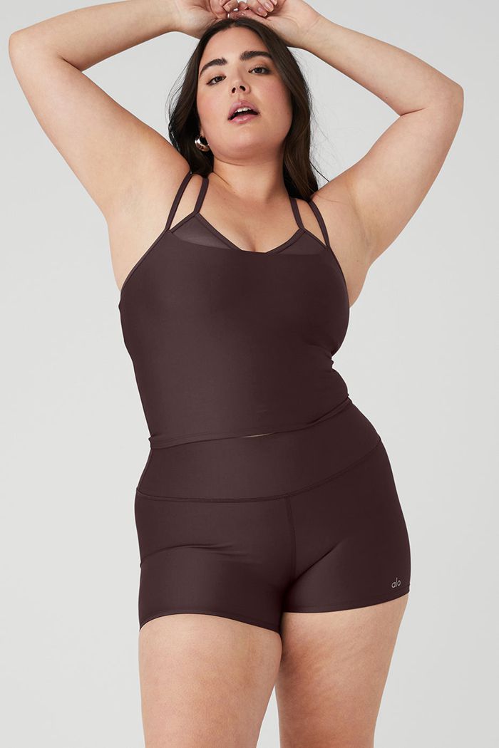 Tank Tops Alo Yoga Airlift Double Check Mujer Negros | 968702LEB