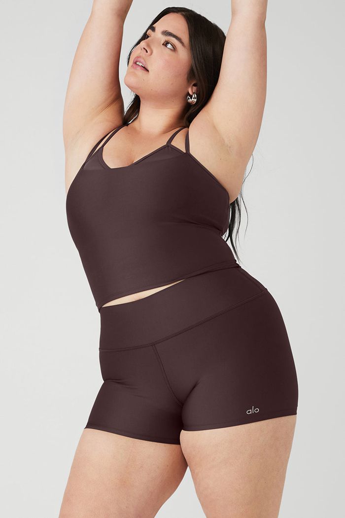 Tank Tops Alo Yoga Airlift Double Check Mujer Negros | 968702LEB