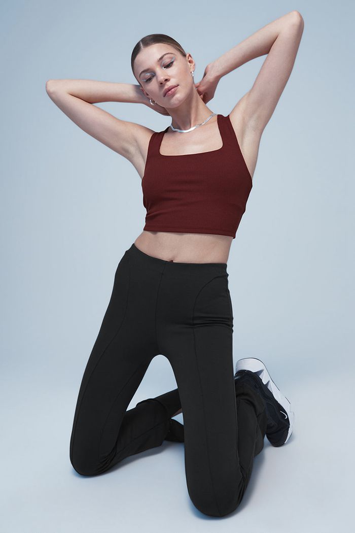 Tank Tops Alo Yoga Alosoft Ribbed Chic Mujer Rojos | 039567HYC