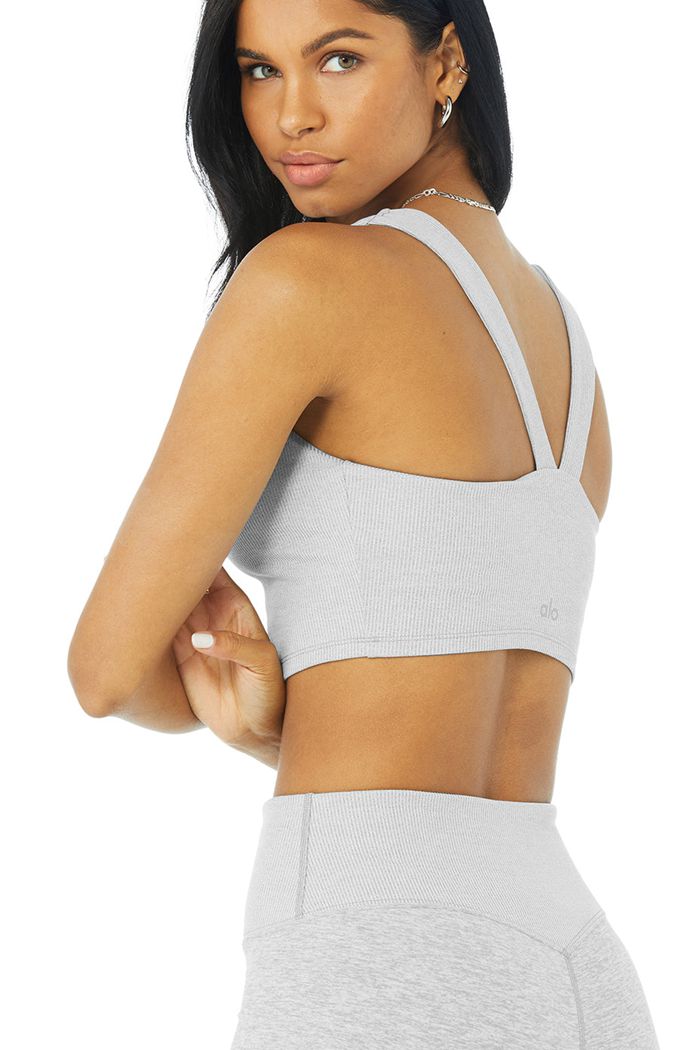 Tank Tops Alo Yoga Alosoft Ribbed Chic Mujer Grises | 215689PXI