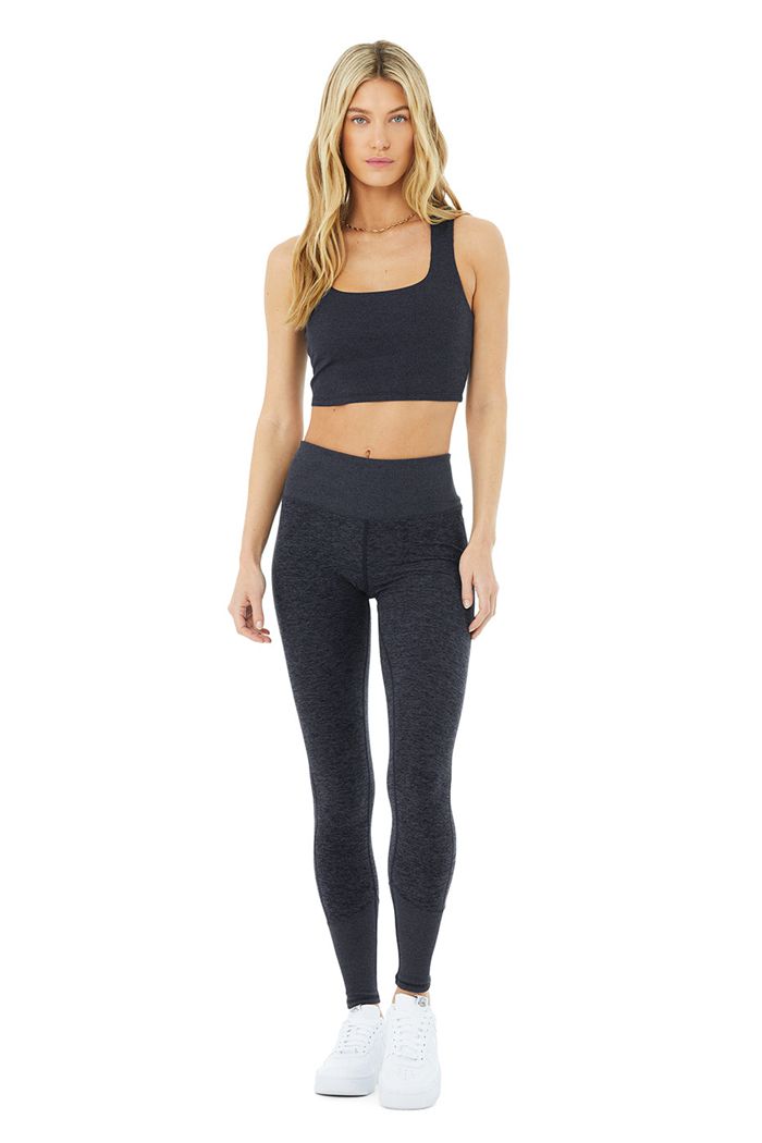Tank Tops Alo Yoga Alosoft Ribbed Chic Mujer Azul Marino | 506873BUI