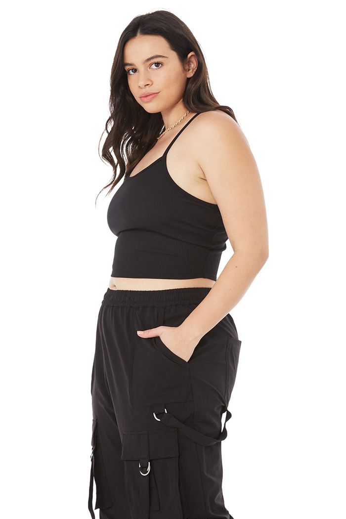 Tank Tops Alo Yoga Alosoft Ribbed Crop Calm Mujer Negros | 173692BVW