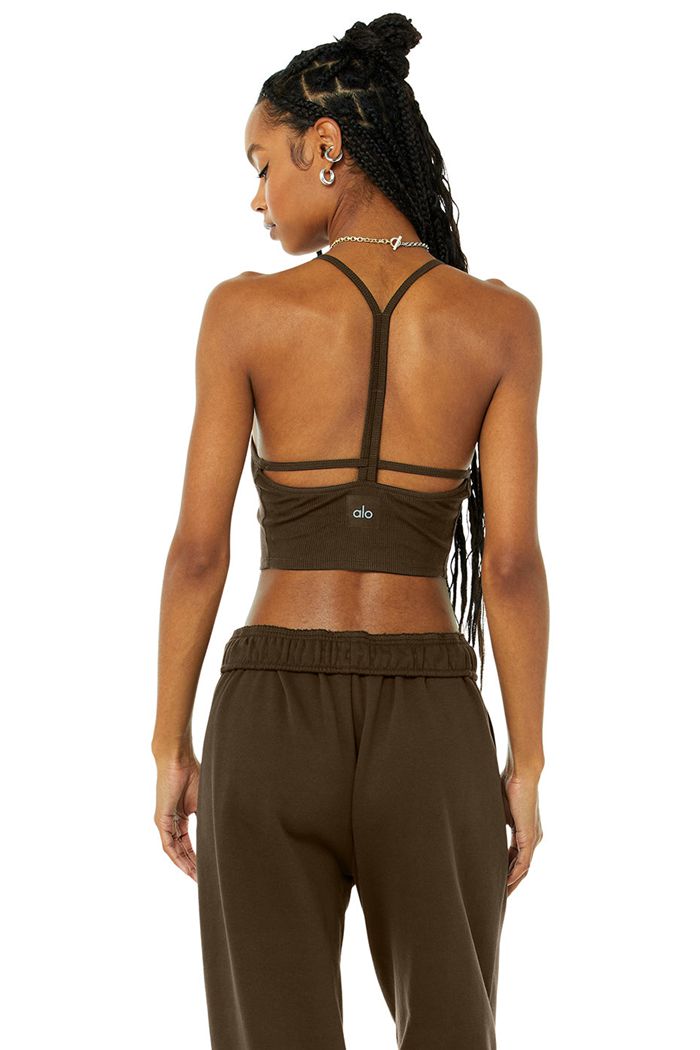 Tank Tops Alo Yoga Alosoft Ribbed Crop Calm Mujer Negros | 430216QIS