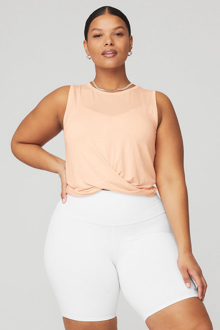 Tank Tops Alo Yoga Cover Mujer Beige | 461928KFB