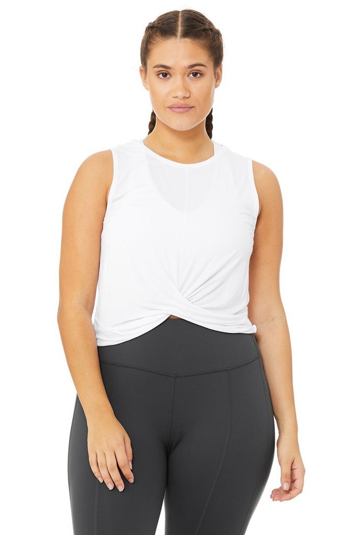 Tank Tops Alo Yoga Cover Mujer Blancos | 291706XCP