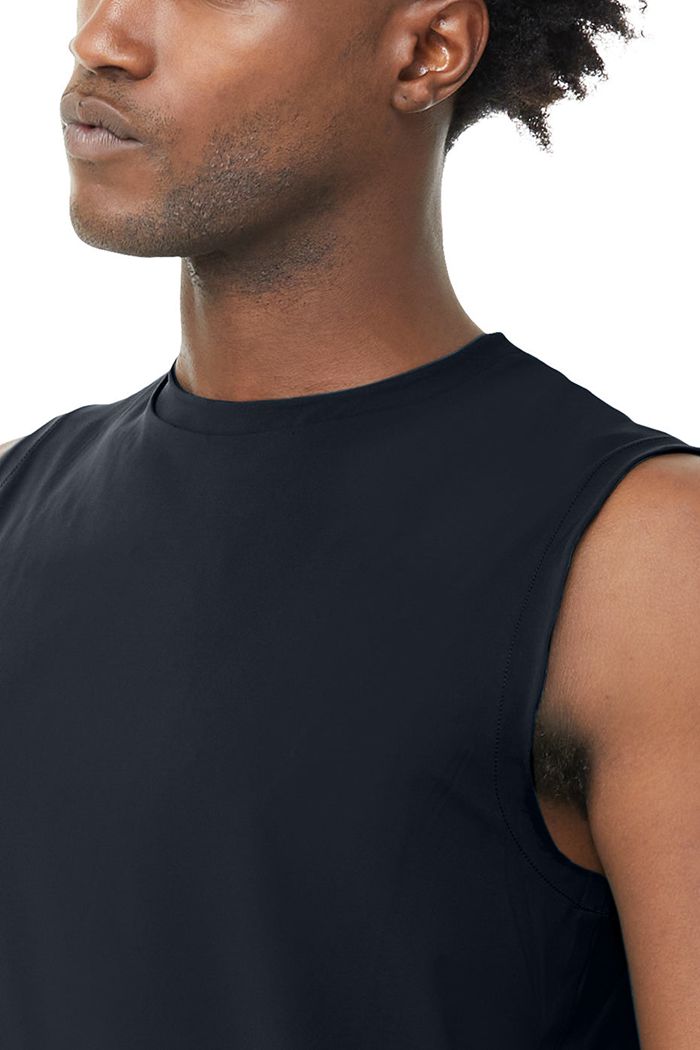 Tank Tops Alo Yoga Idol Performance Hombre Azul Marino | 187509NAR