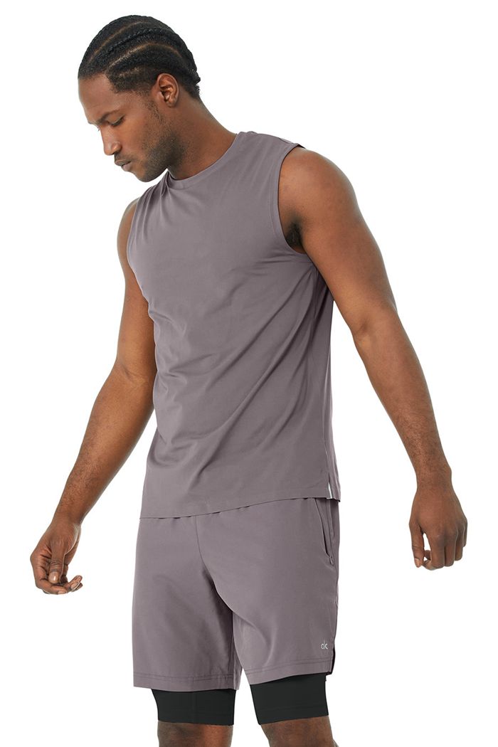 Tank Tops Alo Yoga Idol Performance Hombre Morados | 201937GLM