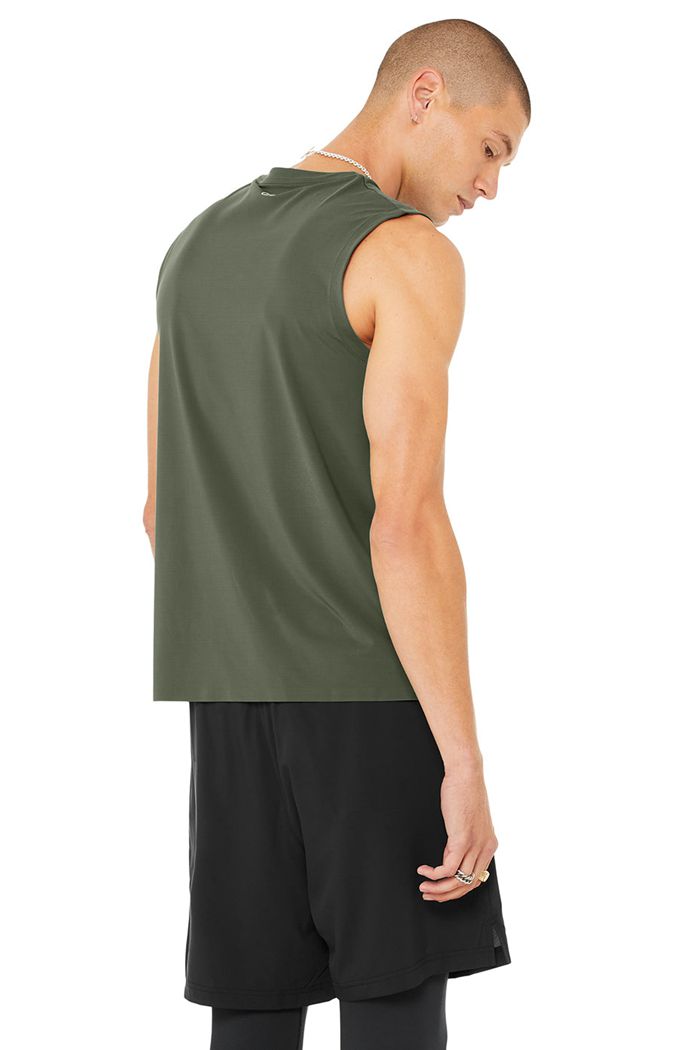 Tank Tops Alo Yoga Idol Performance Hombre Verdes Oscuro | 470268ECP