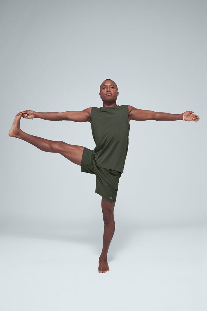 Tank Tops Alo Yoga Idol Performance Hombre Verdes Oscuro | 470268ECP