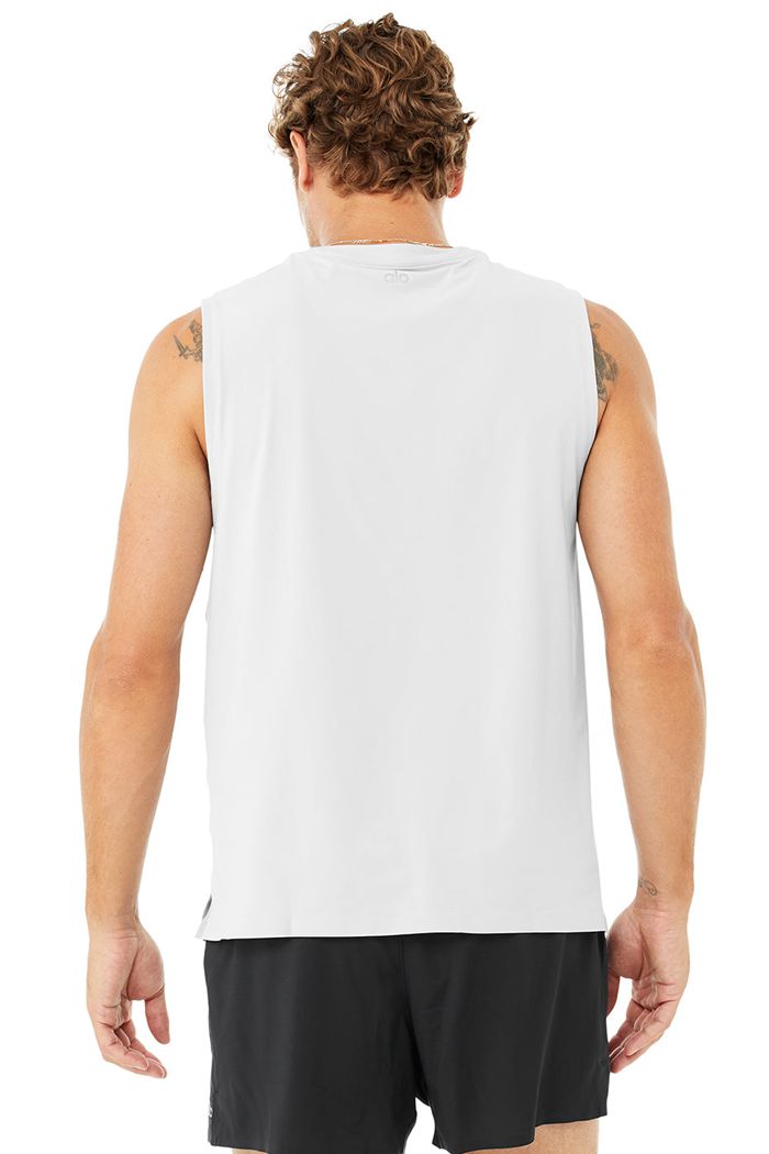 Tank Tops Alo Yoga Idol Performance Hombre Blancos | 538694CLQ