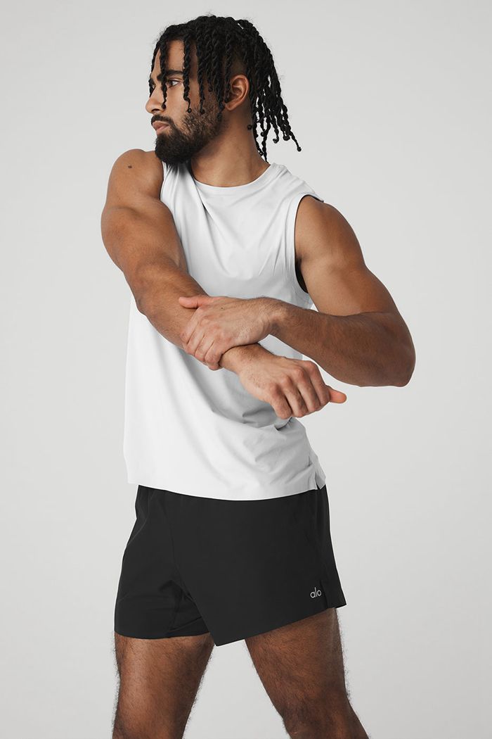 Tank Tops Alo Yoga Idol Performance Hombre Blancos | 538694CLQ