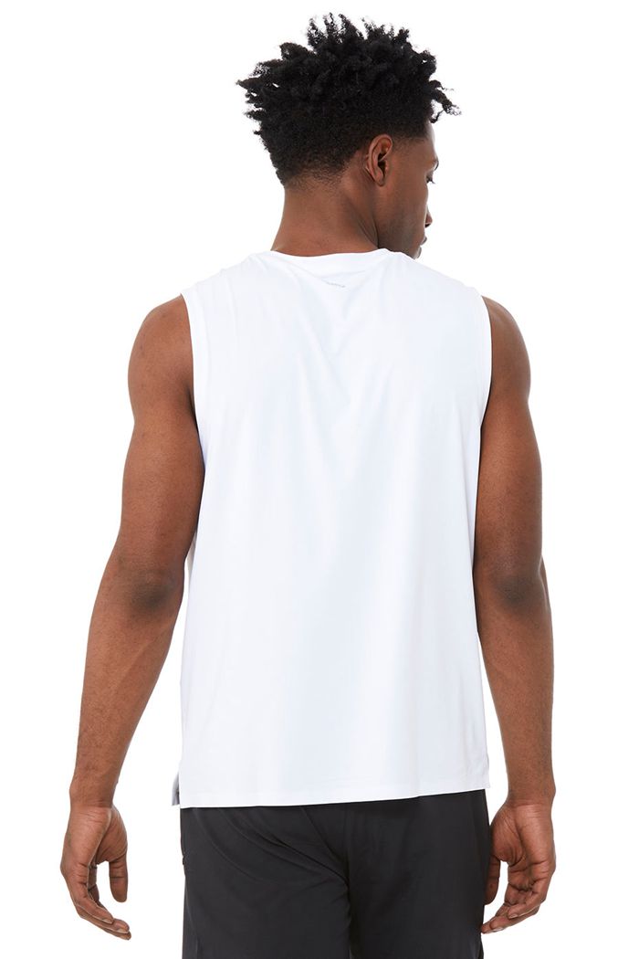 Tank Tops Alo Yoga Idol Performance Hombre Blancos | 890316CWJ