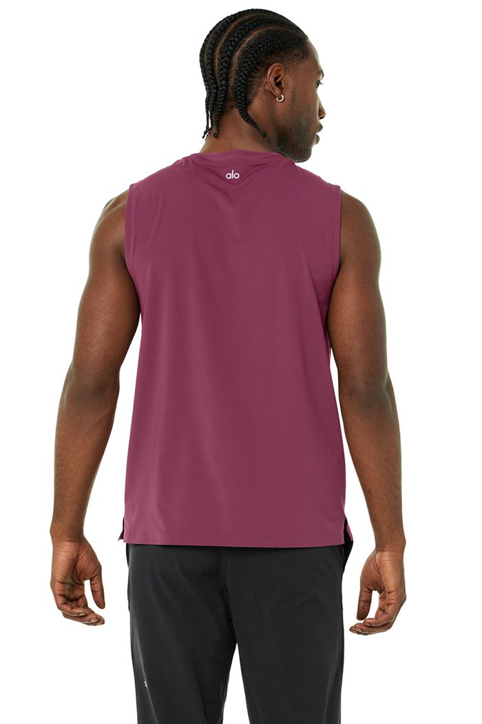 Tank Tops Alo Yoga Idol Performance Hombre Rojos | 931078HNR