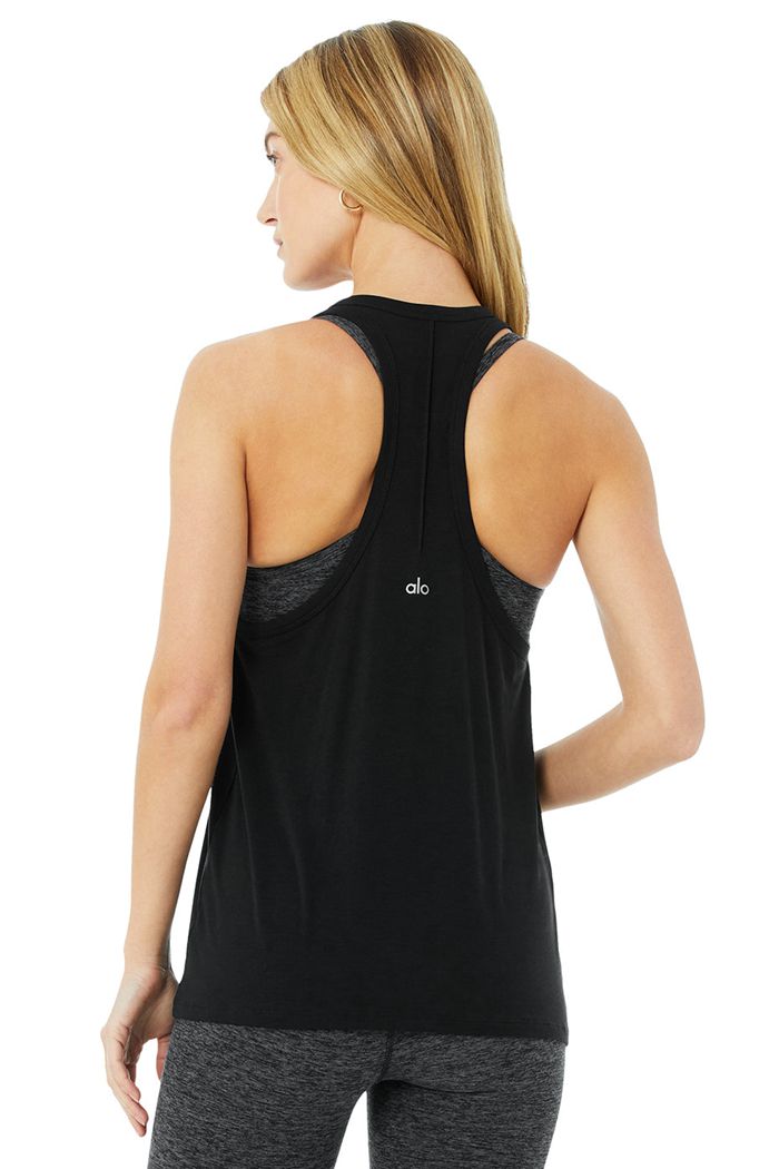 Tank Tops Alo Yoga Motion Mujer Negros | 906728JFA