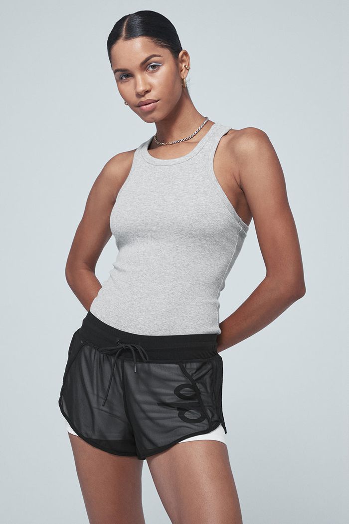 Tank Tops Alo Yoga Ribbed Aspire Full Length Mujer Grises | 489217YMS