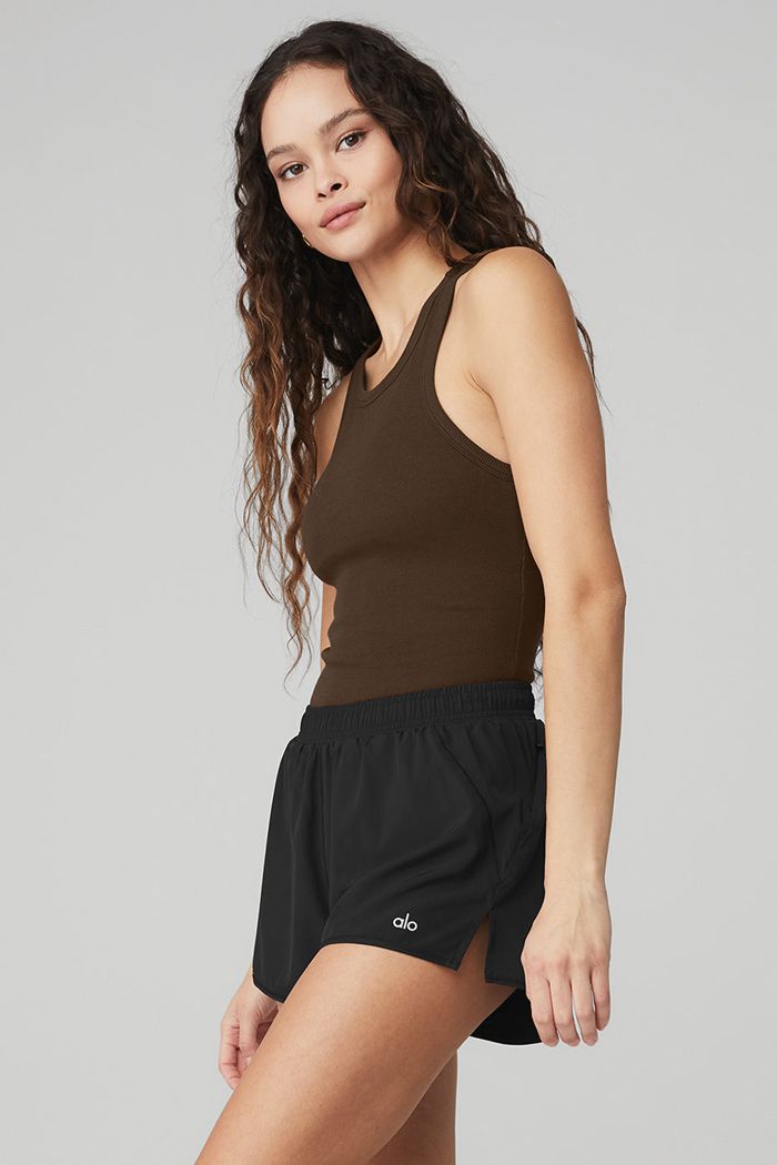 Tank Tops Alo Yoga Ribbed Aspire Full Length Mujer Negros | 812764ECG