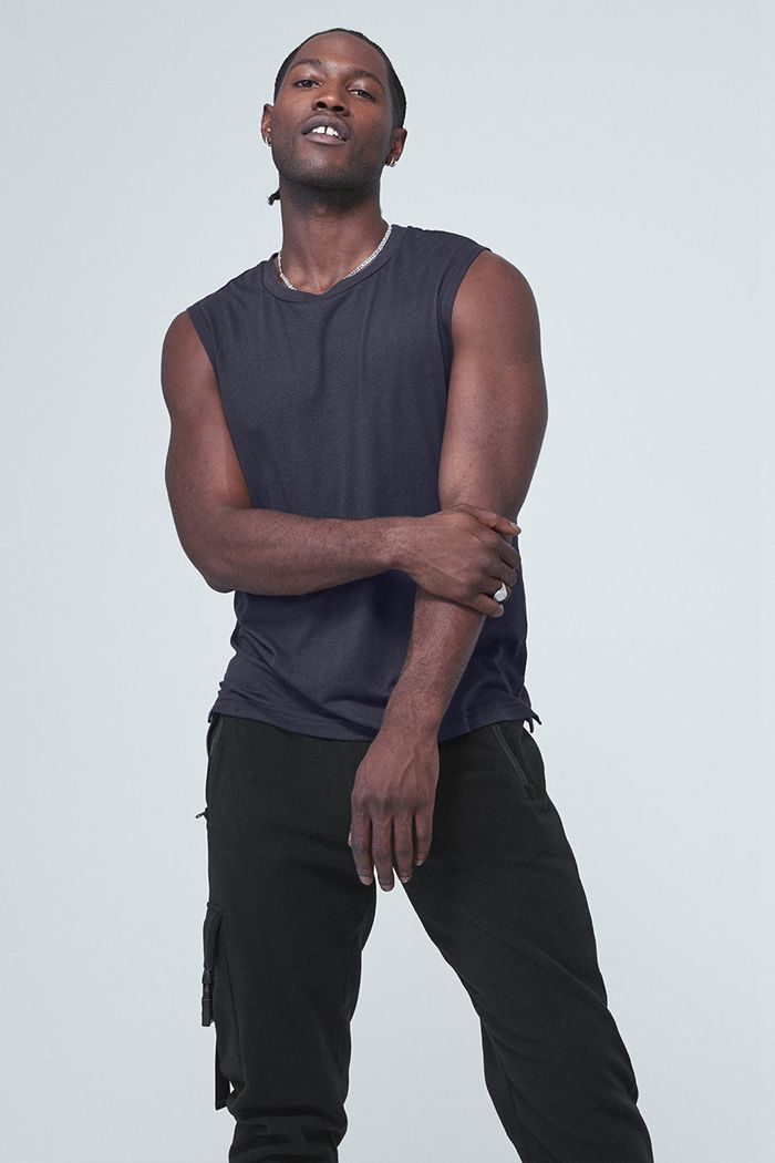Tank Tops Alo Yoga The Triumph Muscle Hombre Negros | 136548VNF