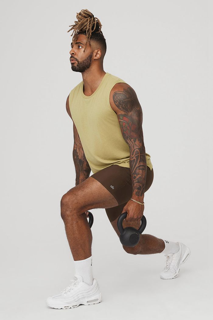 Tank Tops Alo Yoga The Triumph Muscle Hombre Verdes | 156209KWN