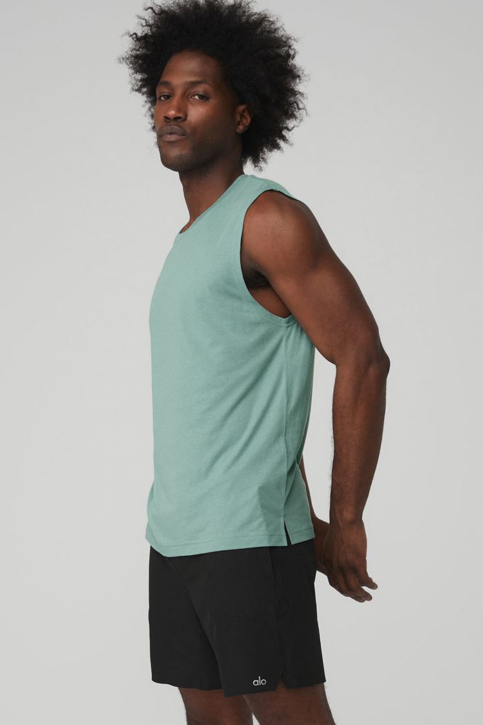 Tank Tops Alo Yoga The Triumph Muscle Hombre Azules | 506483VBH