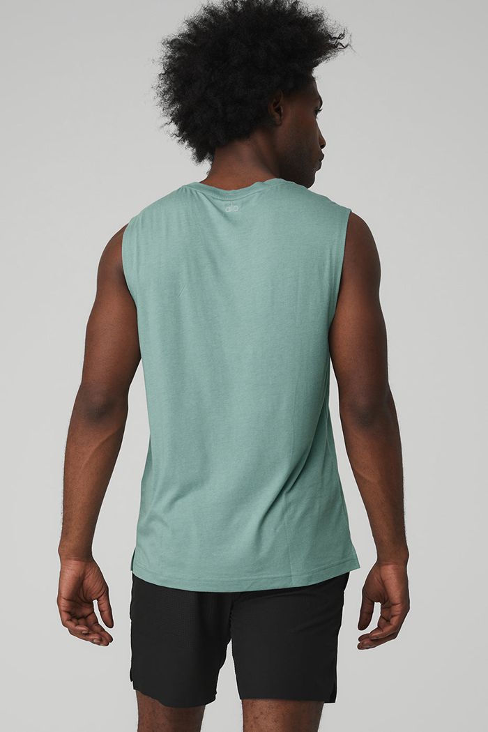 Tank Tops Alo Yoga The Triumph Muscle Hombre Azules | 506483VBH