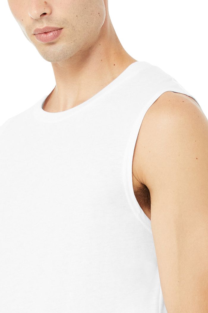 Tank Tops Alo Yoga The Triumph Muscle Hombre Blancos | 529601OTI
