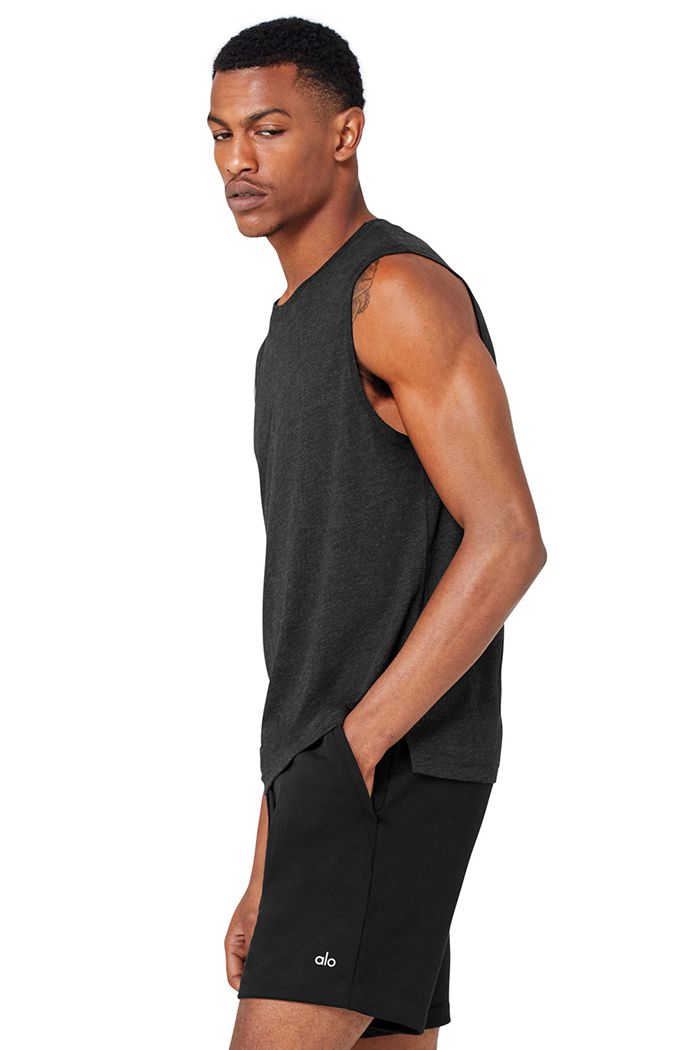 Tank Tops Alo Yoga The Triumph Muscle Hombre Negros | 604932PDE