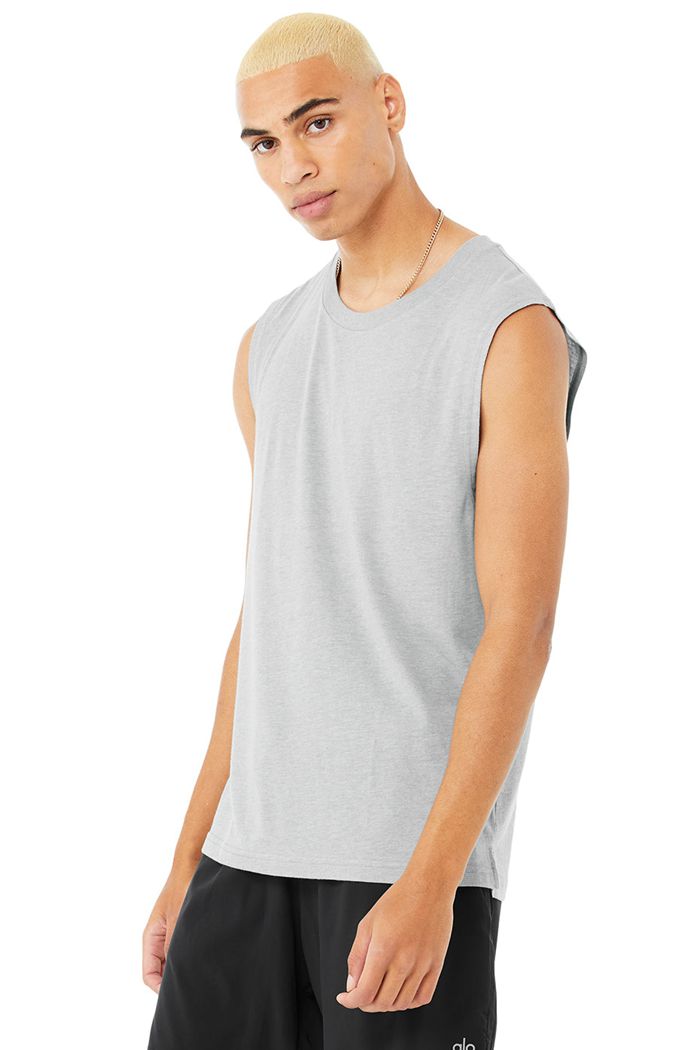Tank Tops Alo Yoga The Triumph Muscle Hombre Grises | 986425IHZ
